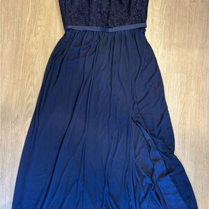 David’s Bridal Bridesmaid Long Navy Dress, Size 10